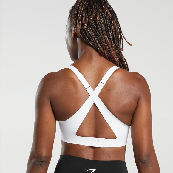 Gymshark CROSS BACK SPORTS BRA white XL NWT - Picture 2 of 7
